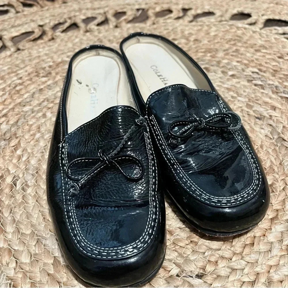 Cole Haan Black Patent Leather Slip-ons